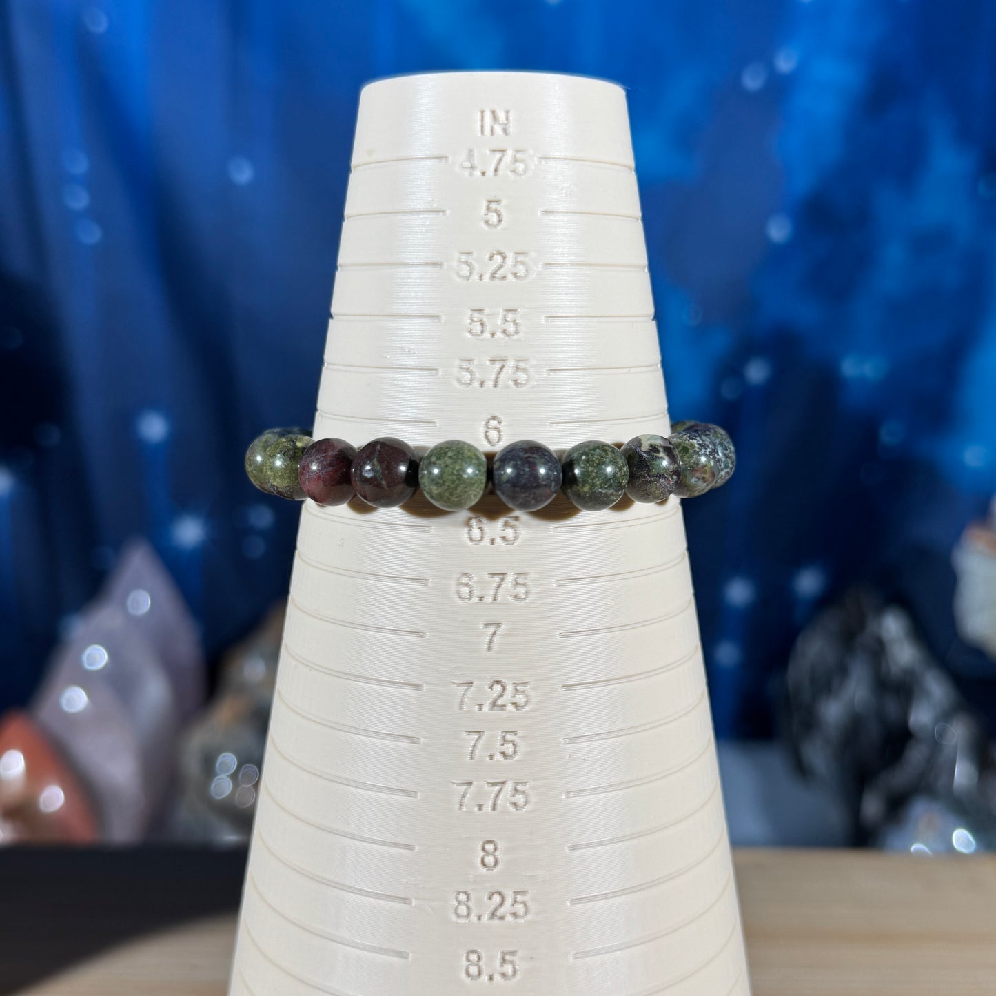 One (1) Dragonsblood bracelet - 8mm beads - fits 6.25" wrist