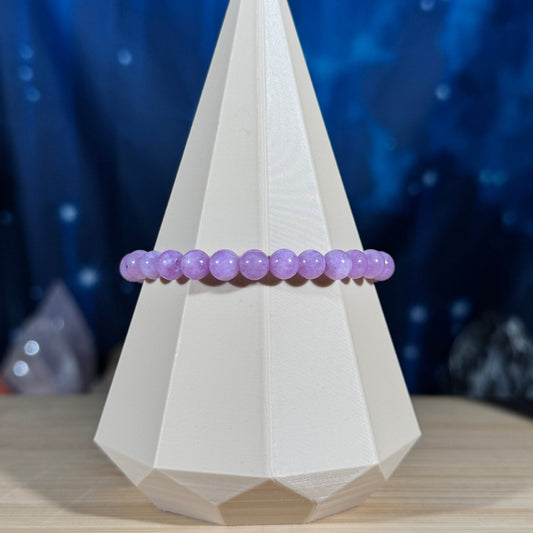 One (1) Kunzite bracelet - 6mm beads - fits 6.75" wrist