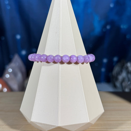 One (1) Kunzite bracelet - 6mm beads - fits 6" wrist