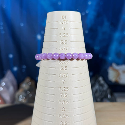 One (1) Kunzite bracelet - 6mm beads - fits 6" wrist