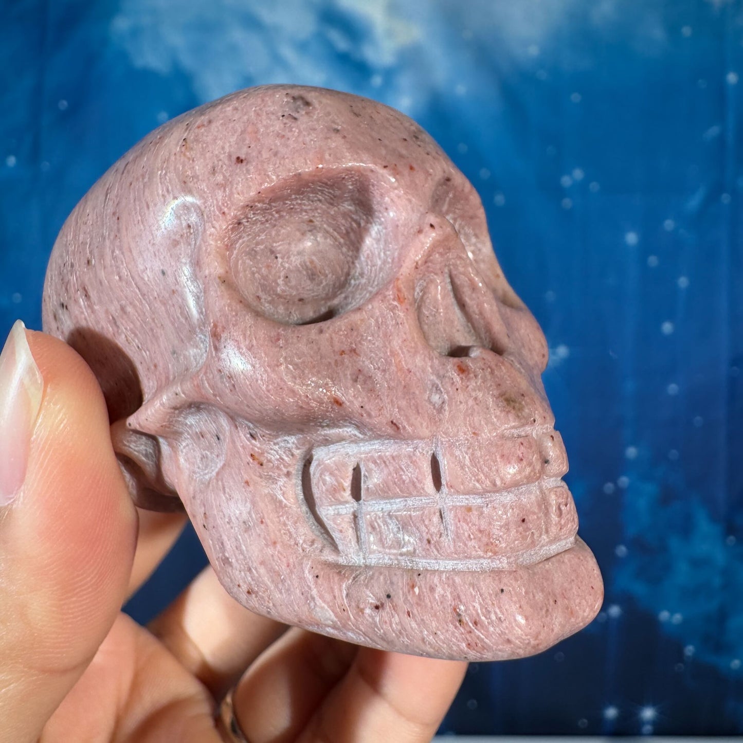 Pink Petrified Wood Skull – 0.238 kg