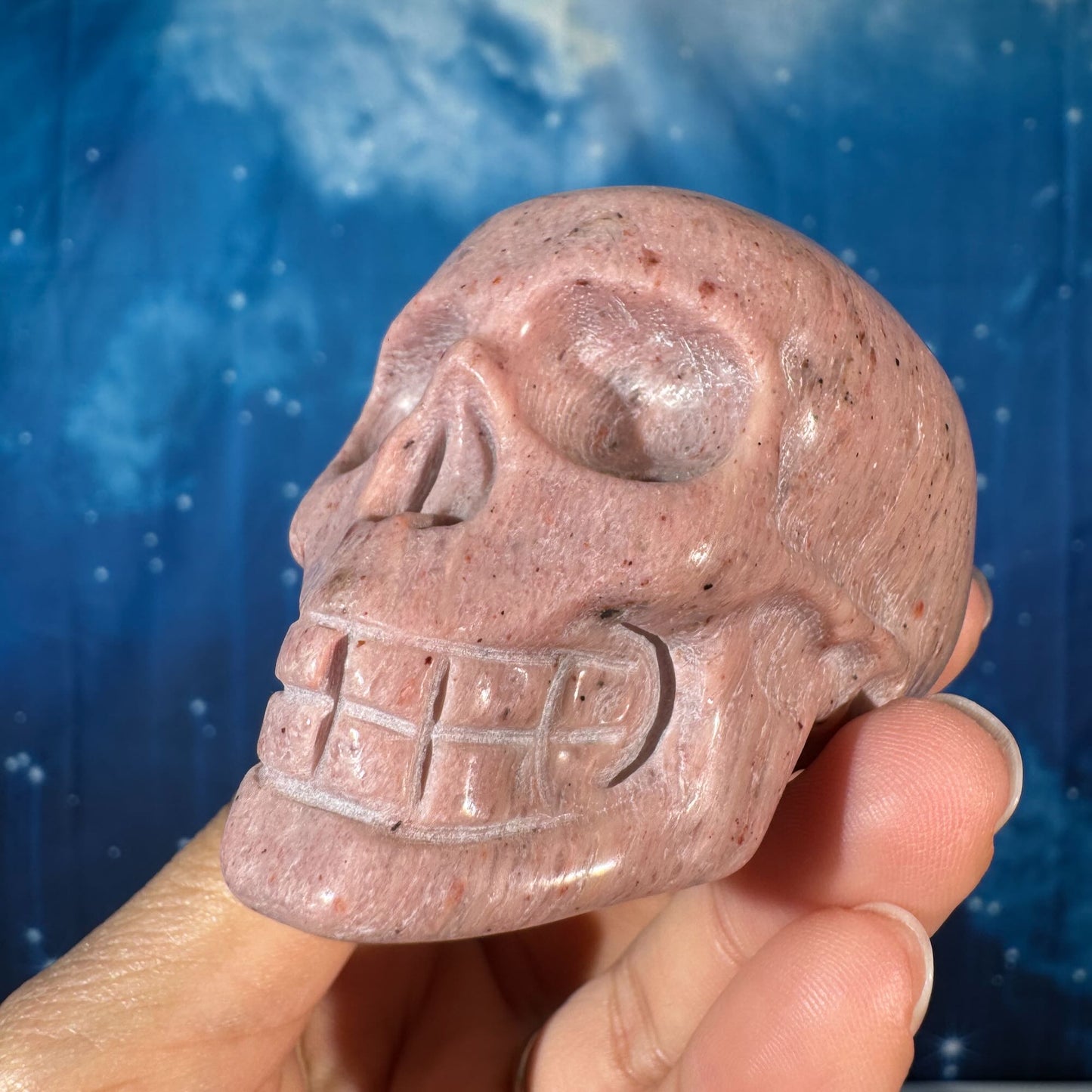 Pink Petrified Wood Skull – 0.238 kg