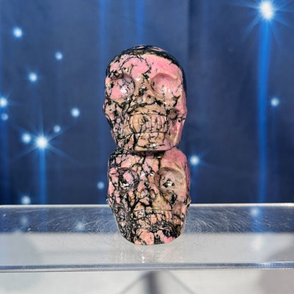 Pink Rhodonite Skull – Stacked • 0.238 kg
