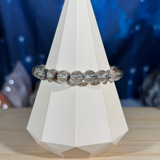 One (1) Lodolite bracelet - 8mm beads - fits 6.5" wrist