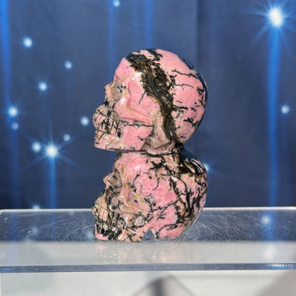 Pink Rhodonite Skull – Stacked • 0.238 kg