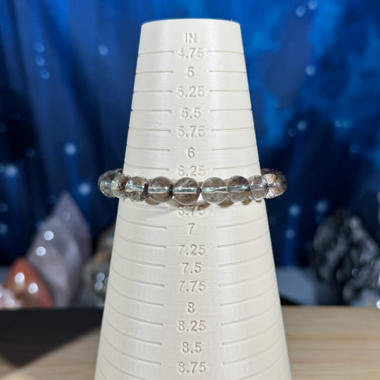 One (1) Lodolite bracelet - 8mm beads - fits 6.5" wrist