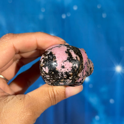 Pink Rhodonite Skull – Stacked • 0.238 kg