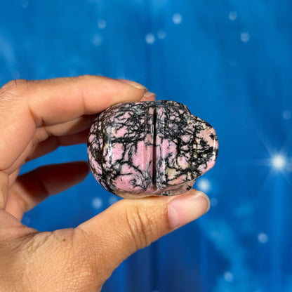 Pink Rhodonite Skull – Stacked • 0.238 kg