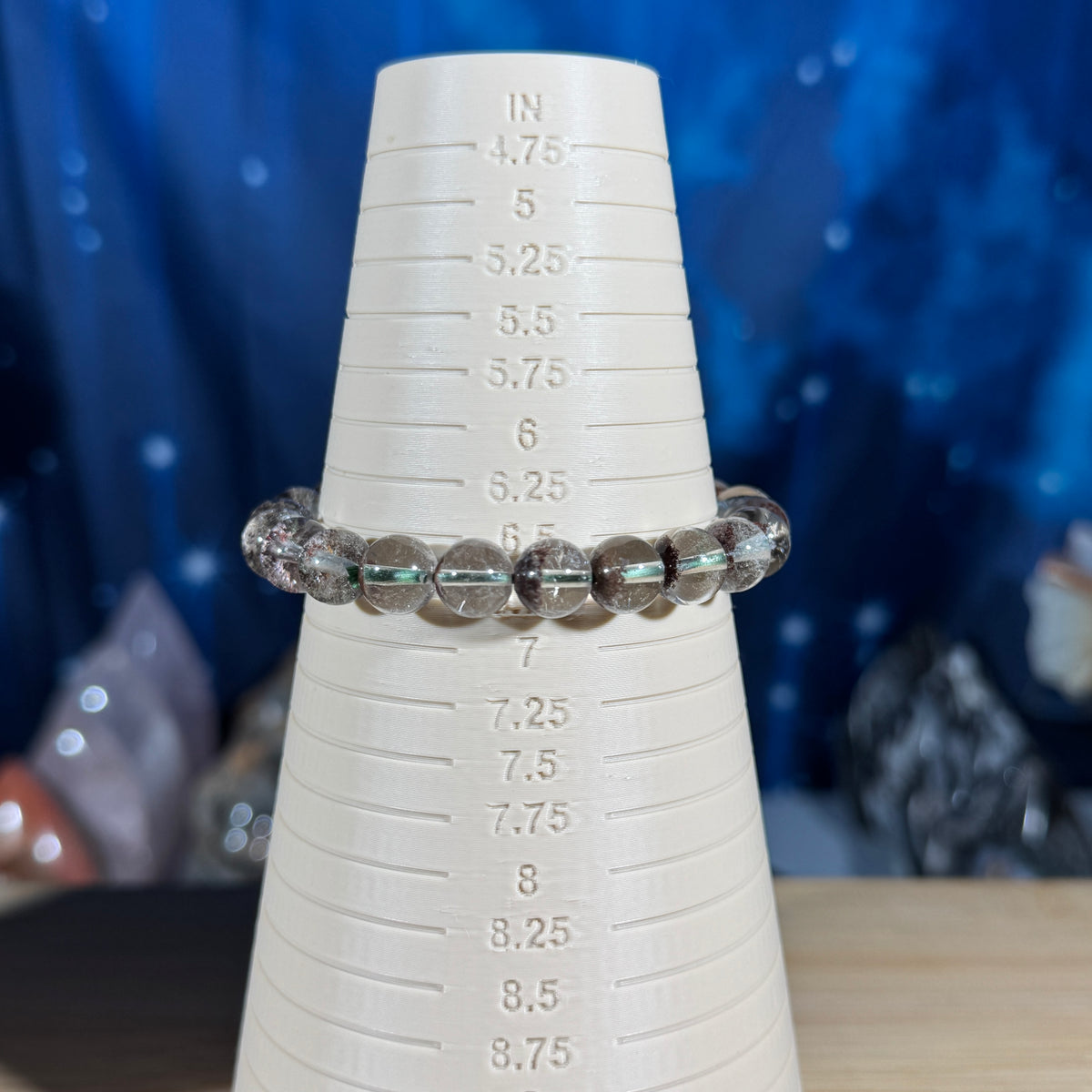 One (1) Lodolite bracelet - 9mm beads - fits 6.75" wrist