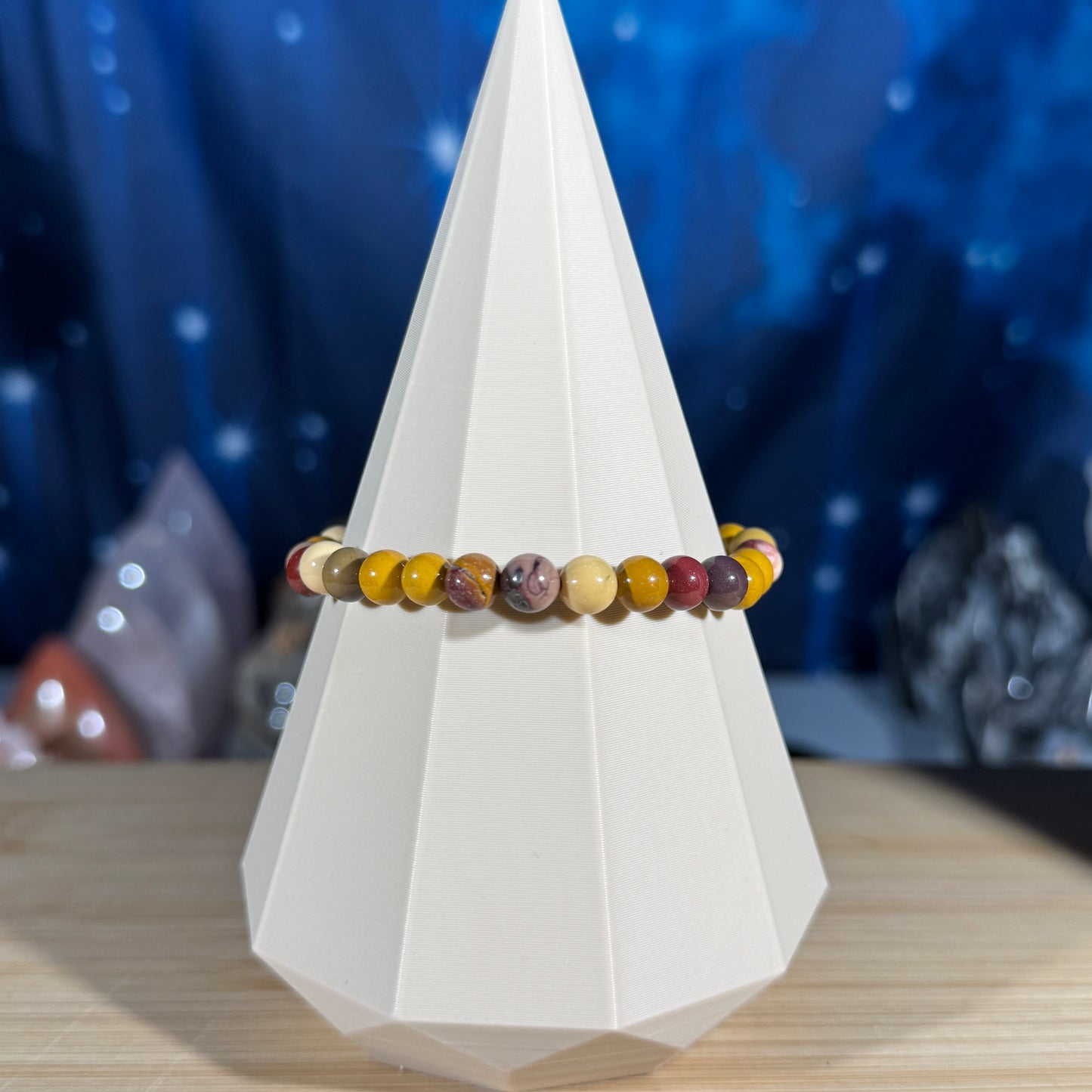 One (1) Mookaite bracelet - 6mm beads - fits 6.25" wrist