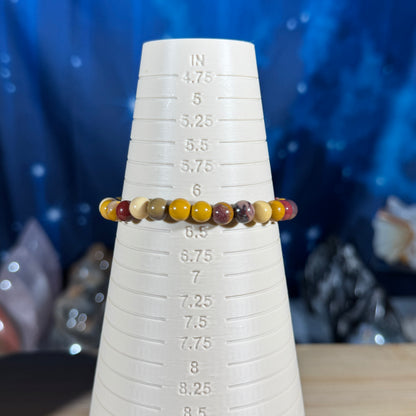 One (1) Mookaite bracelet - 6mm beads - fits 6.25" wrist