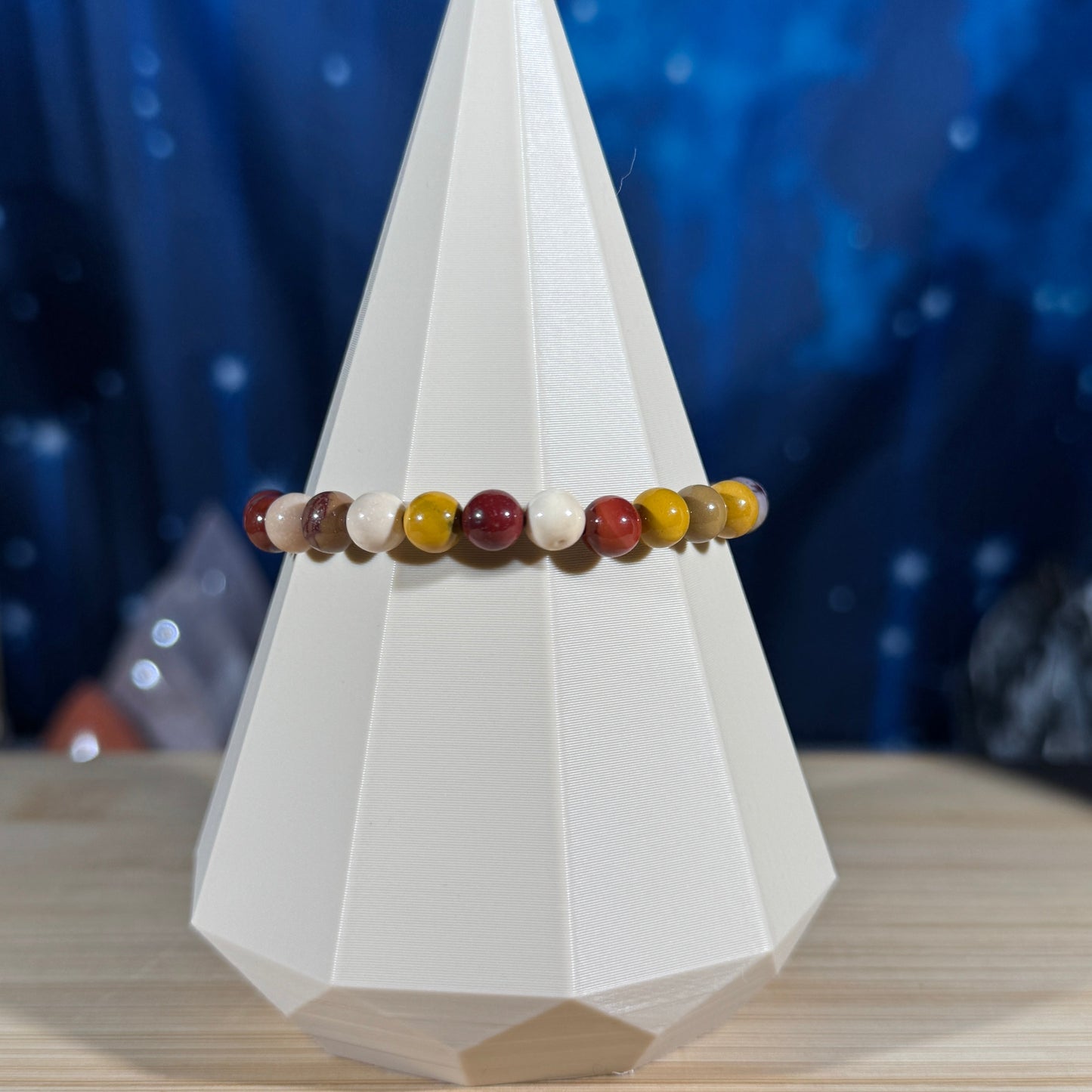 One (1) Mookaite bracelet - 6mm beads - fits 6.5" wrist