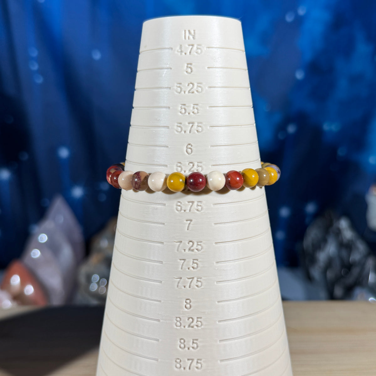One (1) Mookaite bracelet - 6mm beads - fits 6.5" wrist