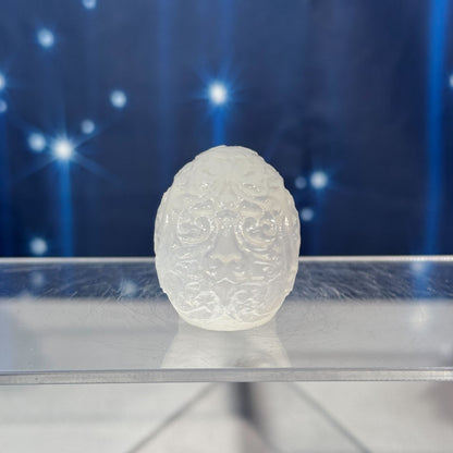 Engraved Satin Spar Skull – 0.057 kg