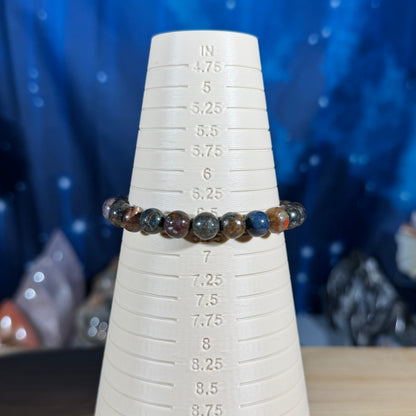 One (1) Pietersite bracelet - 8mm beads - fits 6.75" wrist