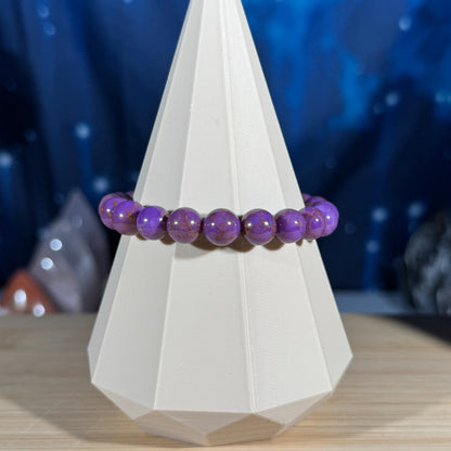 One (1) Phosphosiderite bracelet - 9mm beads - fits 6.5 wrist