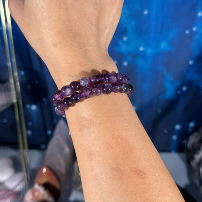 One (1) Rainbow Fluorite bracelet - 8mm beads - fits 6.25" wrist