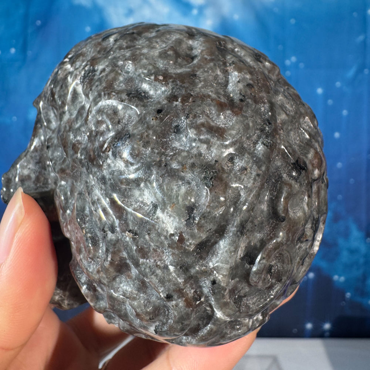 Engraved Sodalite-Syenite Skull – Yooperlite® • 0.638 kg