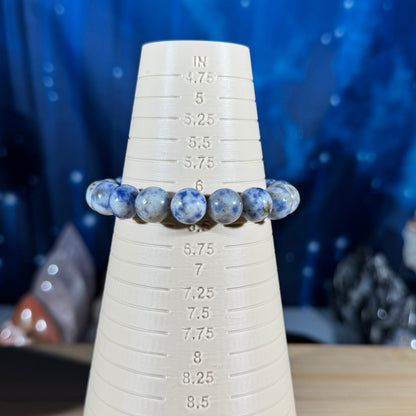 One (1) Sodalite bracelet - 10mm beads - fits 6.25" wrist - low-grade