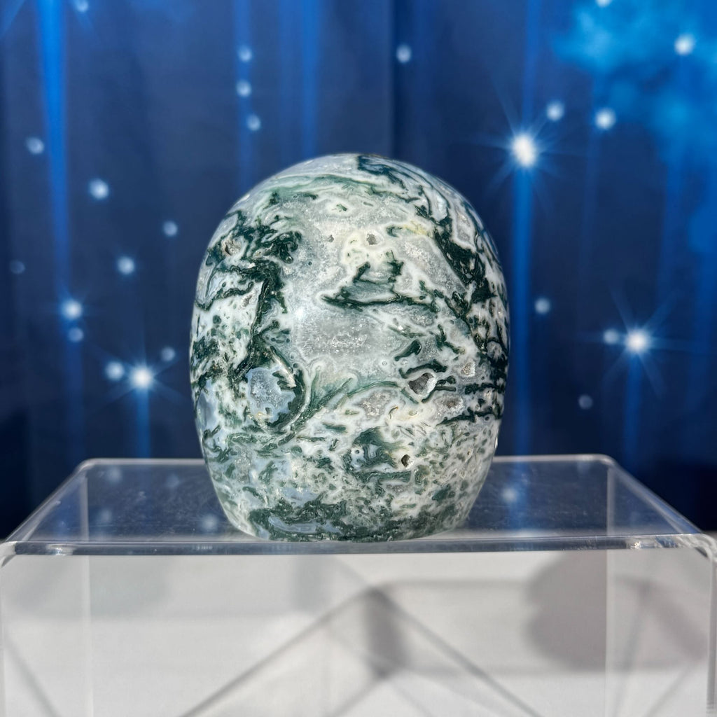 Moss Agate Skull – 0.785 kg