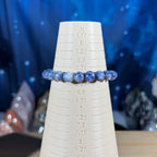 One (1) Sodalite bracelet - 8mm beads - fits 6" wrist - low-grade