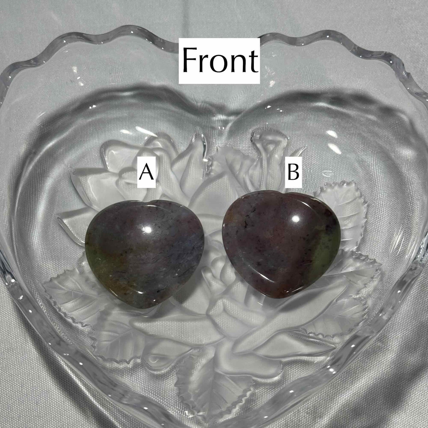 One (1) Sea Jasper Heart Worry Stone – 0.017 kg