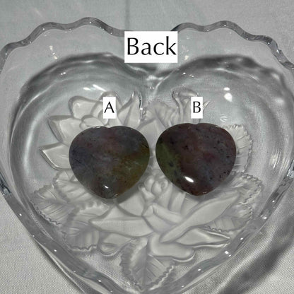 One (1) Sea Jasper Heart Worry Stone – 0.017 kg