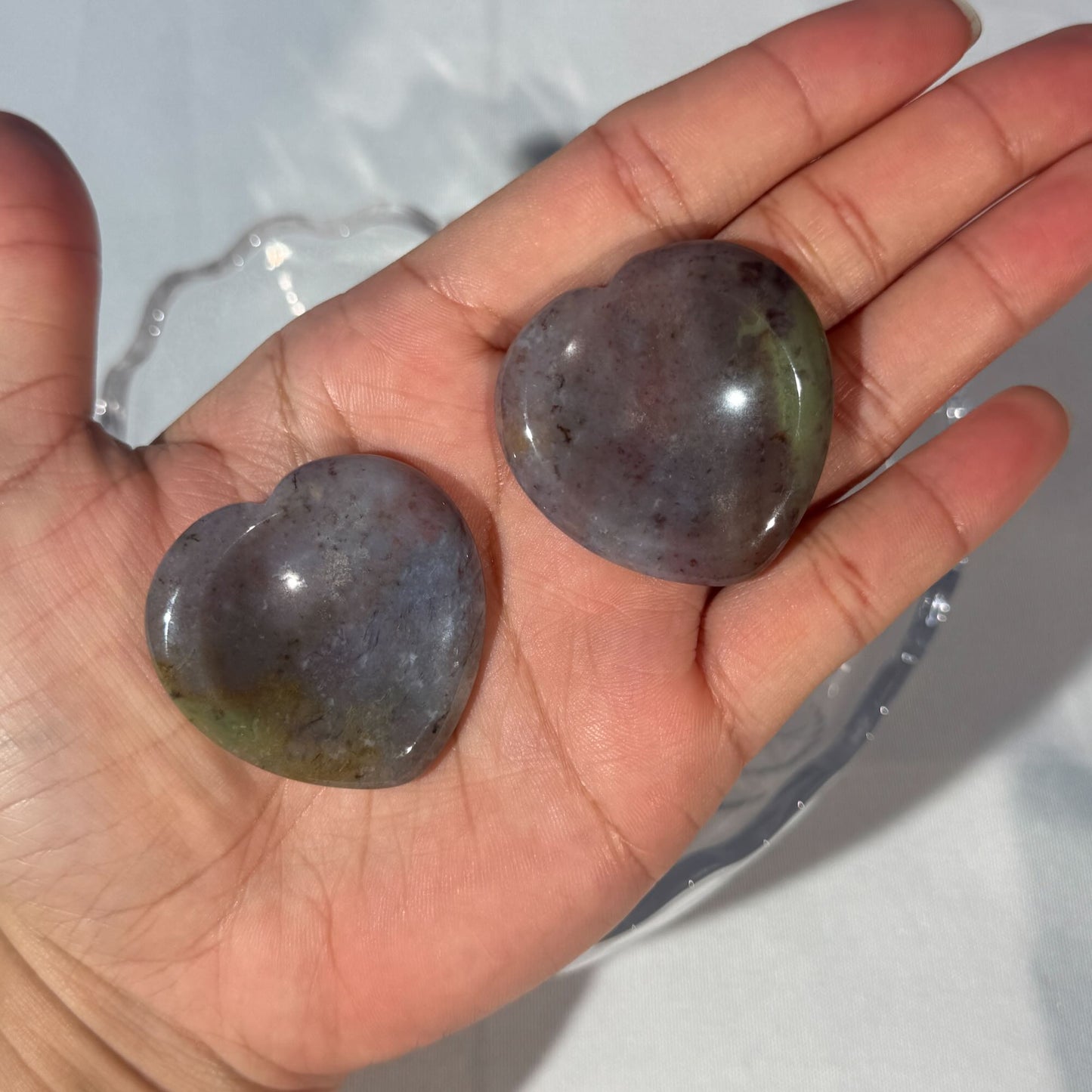 One (1) Sea Jasper Heart Worry Stone – 0.017 kg