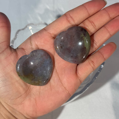 One (1) Sea Jasper Heart Worry Stone – 0.017 kg