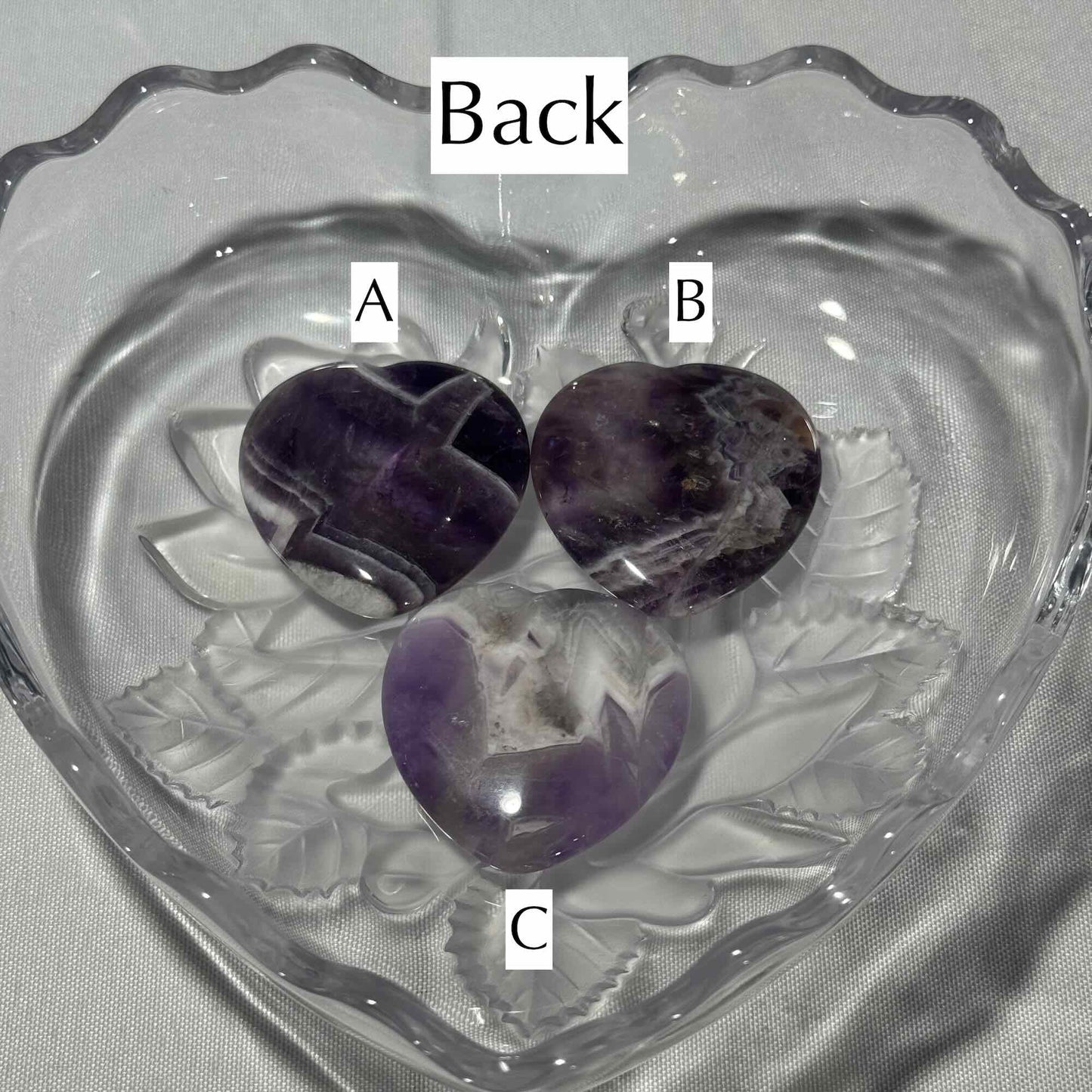 One (1) Chevron Amethyst Heart Worry Stone – 0.011 kg
