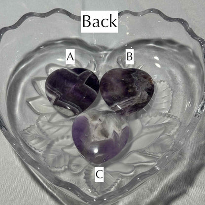One (1) Chevron Amethyst Heart Worry Stone – 0.011 kg