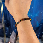 One (1) Tiger's Eye bracelet - tri-colored - 6mm beads - fits 6.25" wrist