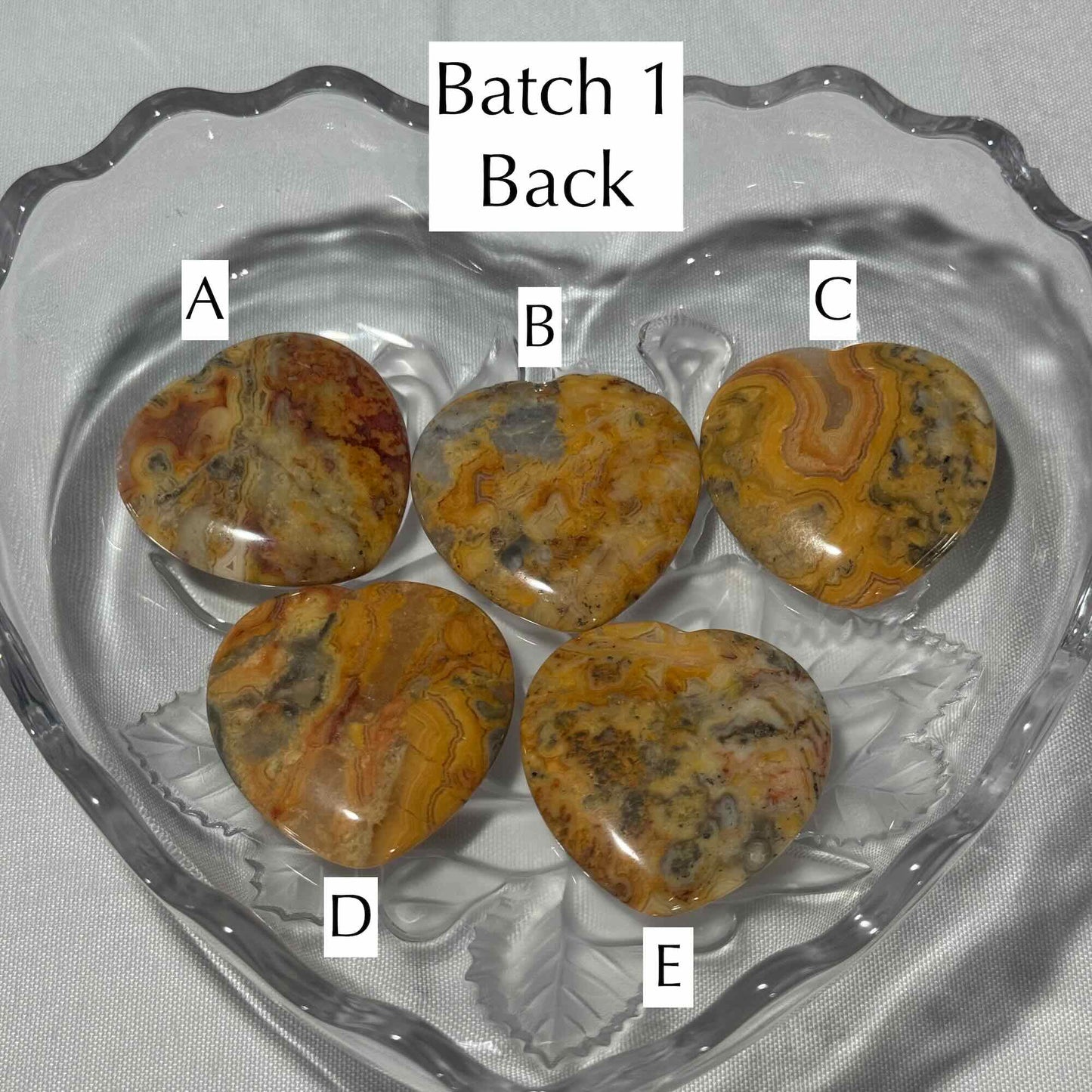One (1) Crazy Lace Agate Heart Worry Stone – 0.017 kg