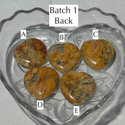 One (1) Crazy Lace Agate Heart Worry Stone – 0.017 kg