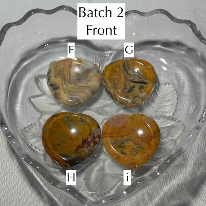 One (1) Crazy Lace Agate Heart Worry Stone – 0.017 kg