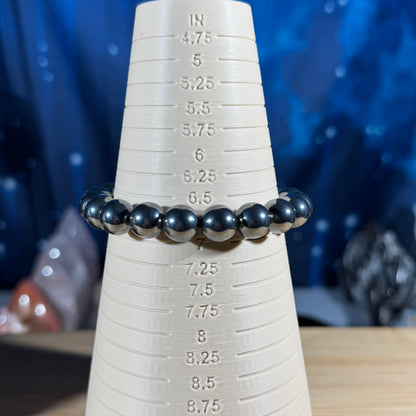 One (1) Terahertz bracelet - 10mm beads - fits 6.75" wrist - man-made