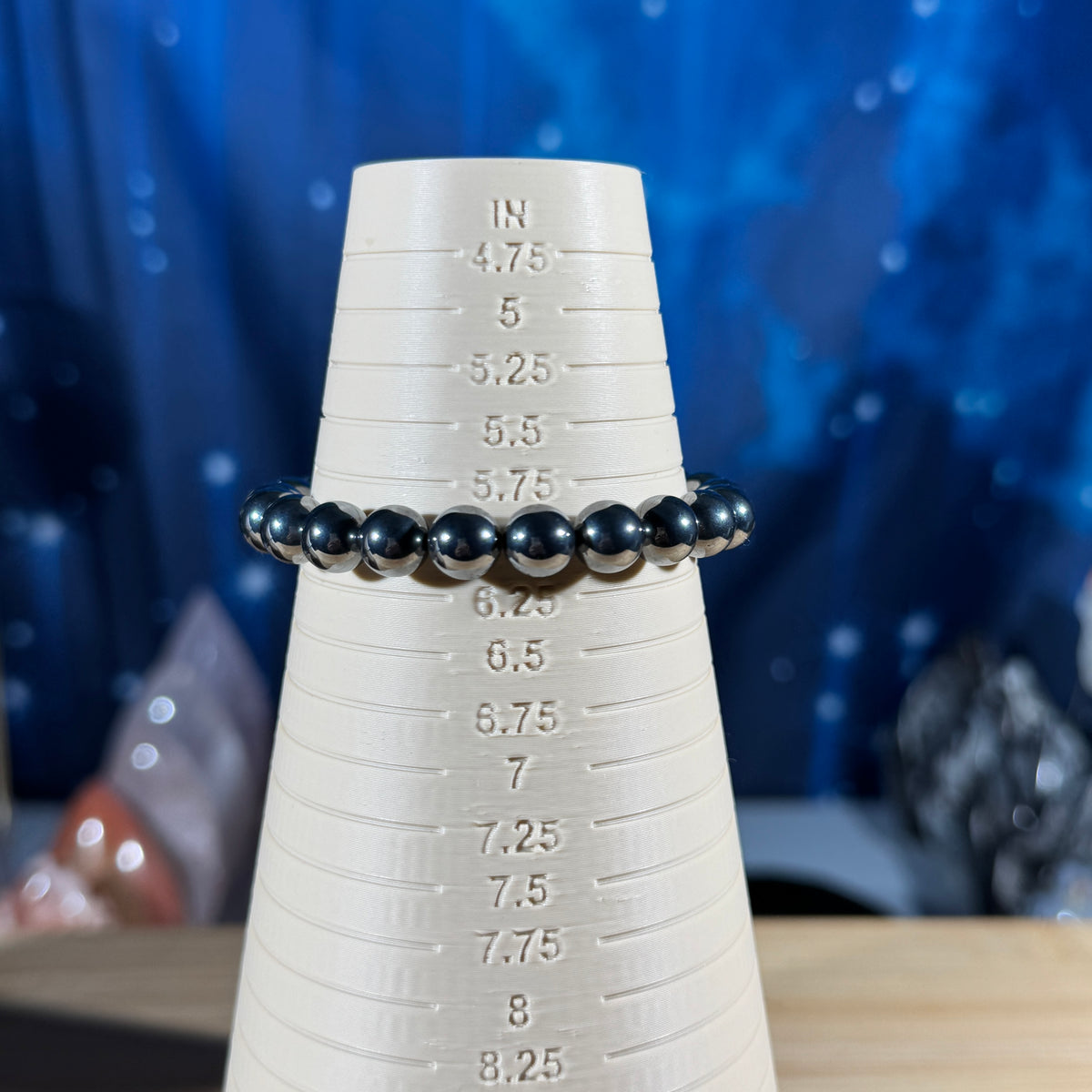 One (1) Terahertz bracelet - 8mm beads - fits 6" wrist