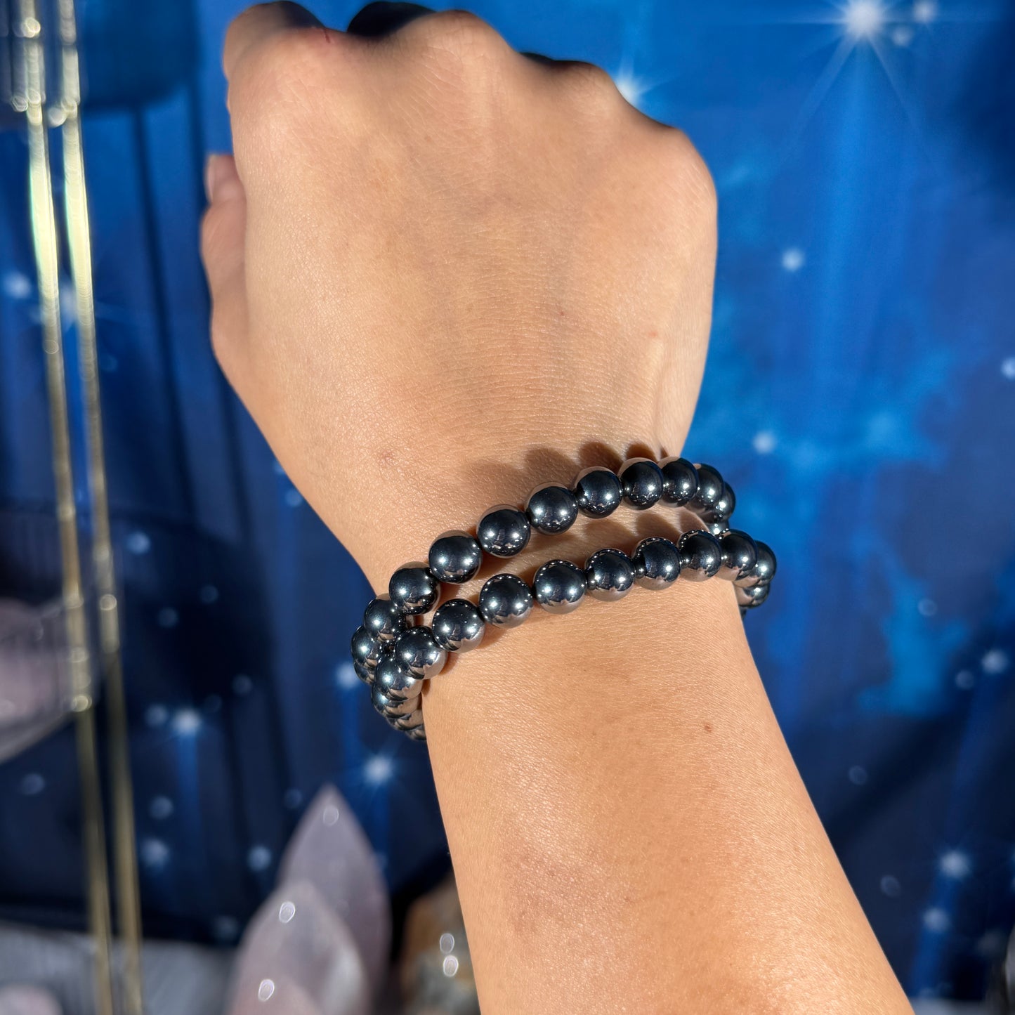 One (1) Terahertz bracelet - 8mm beads - fits 6" wrist