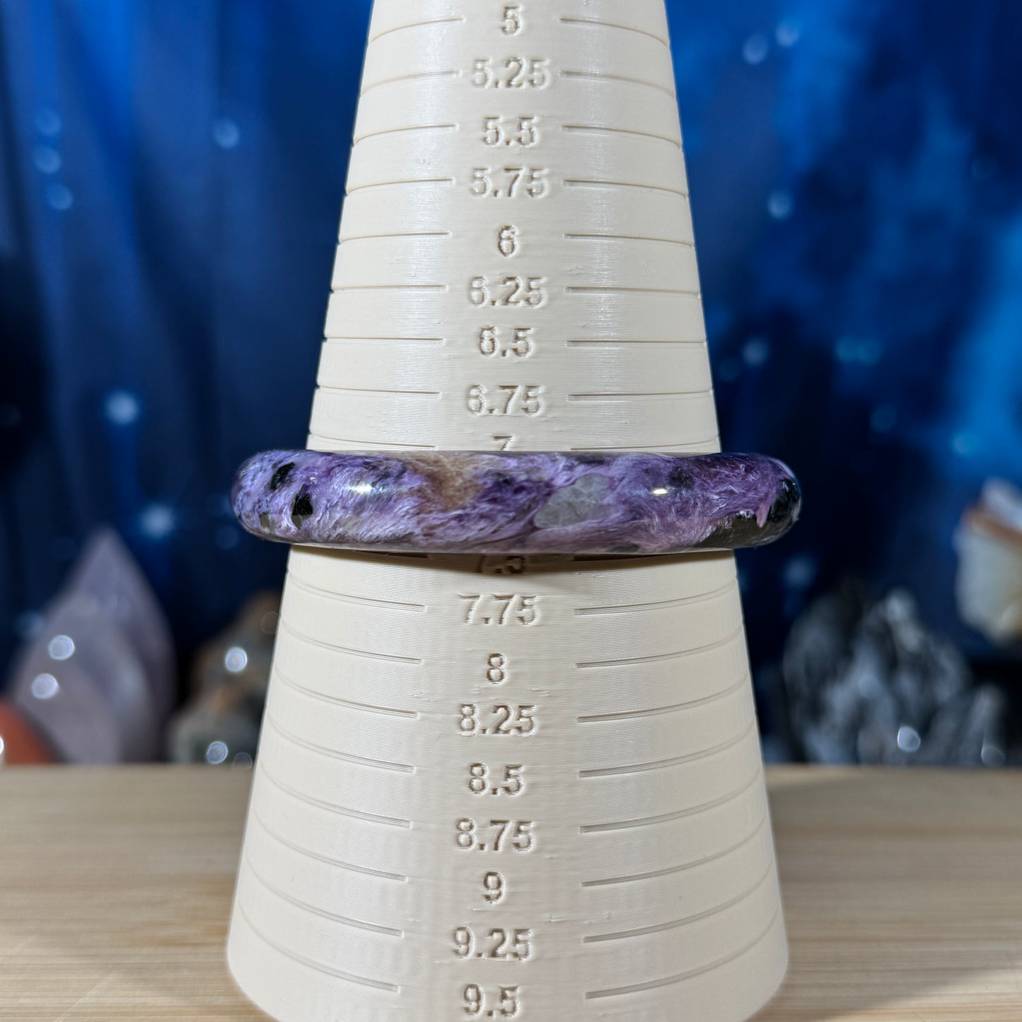 Flashy charoite bangle - fits wrist size: dia. 60mm (circ. 7.25")