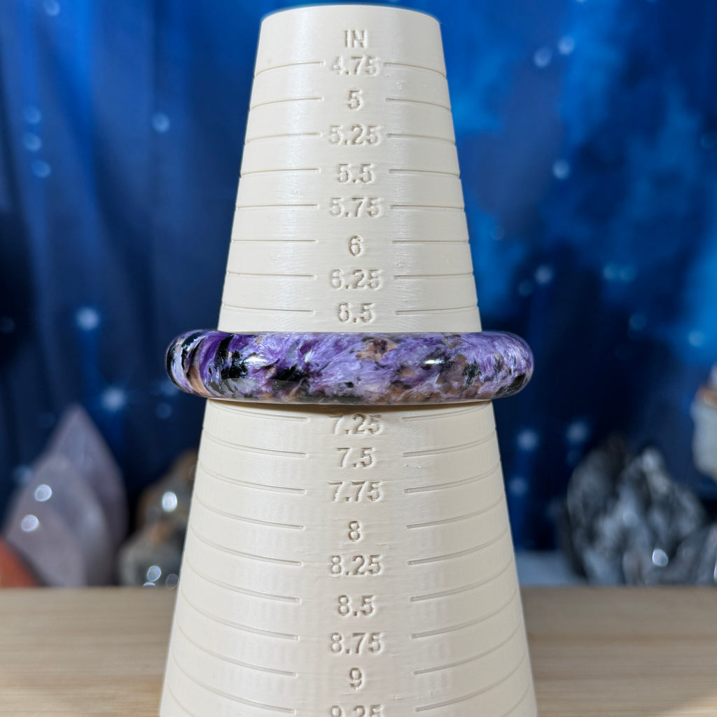 Flashy Charoite Bangle – 57 Diameter • 6.75" Circumference