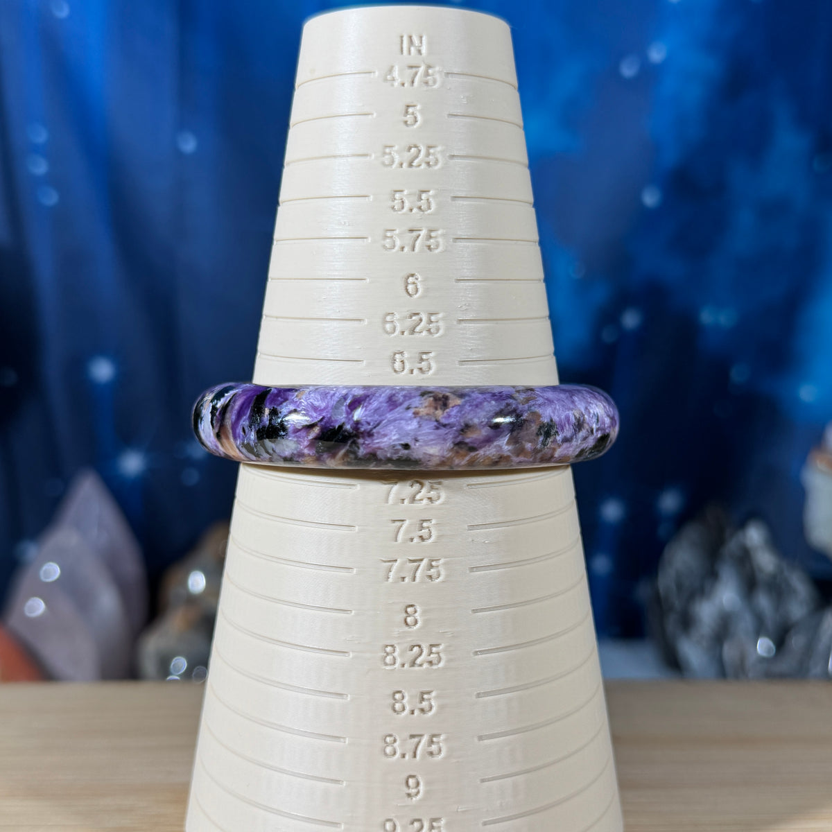 Flashy Charoite Bangle – 57 Diameter • 6.75" Circumference
