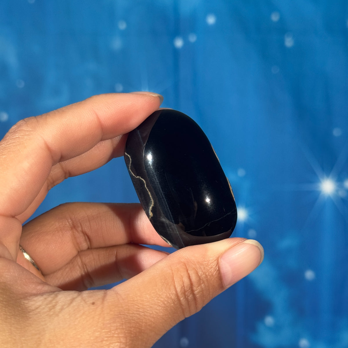 Blue Tiger's Eye Palmstone – 0.043 kg