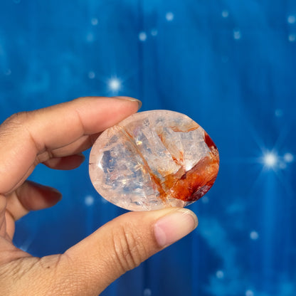 Fire Quartz Palm Stone – 0.056 kg