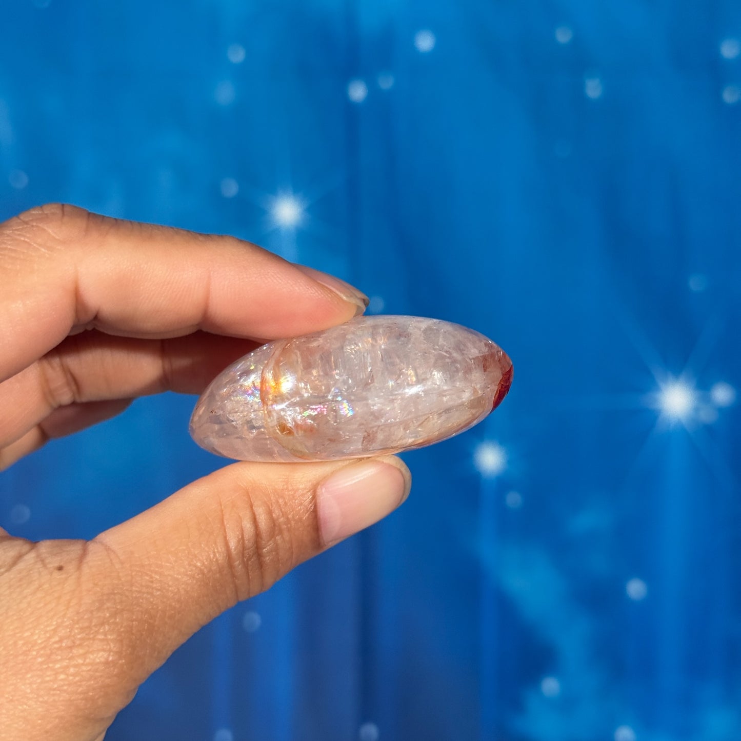 Fire Quartz Palm Stone – 0.056 kg
