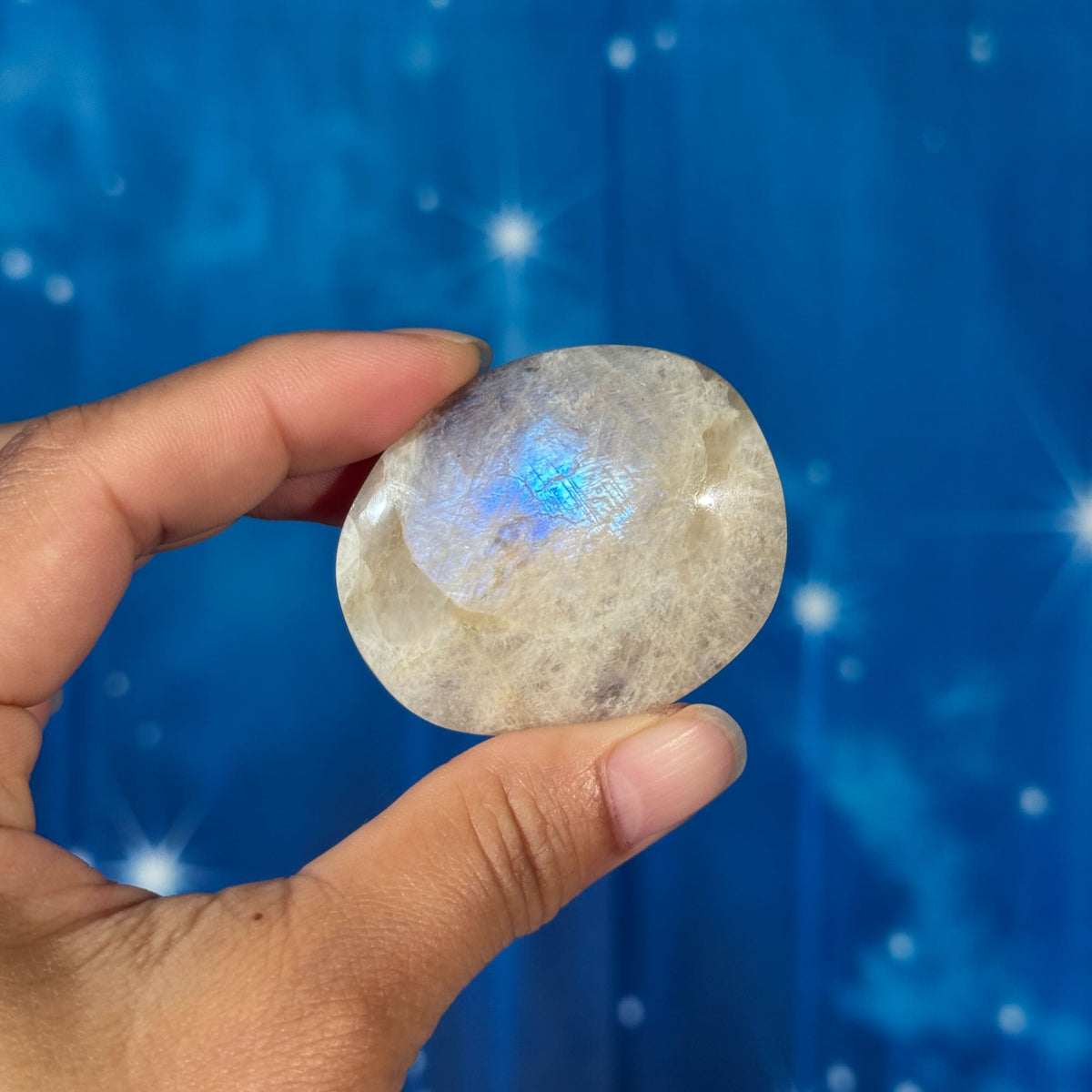 Russian Moonstone with Sunstone Palmstone – Belomorite • 0.054 kg