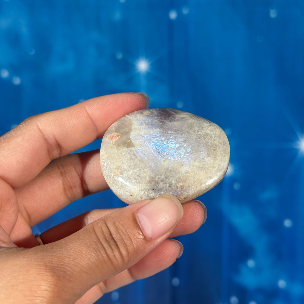 Russian Moonstone with Sunstone Palmstone – Belomorite • 0.054 kg