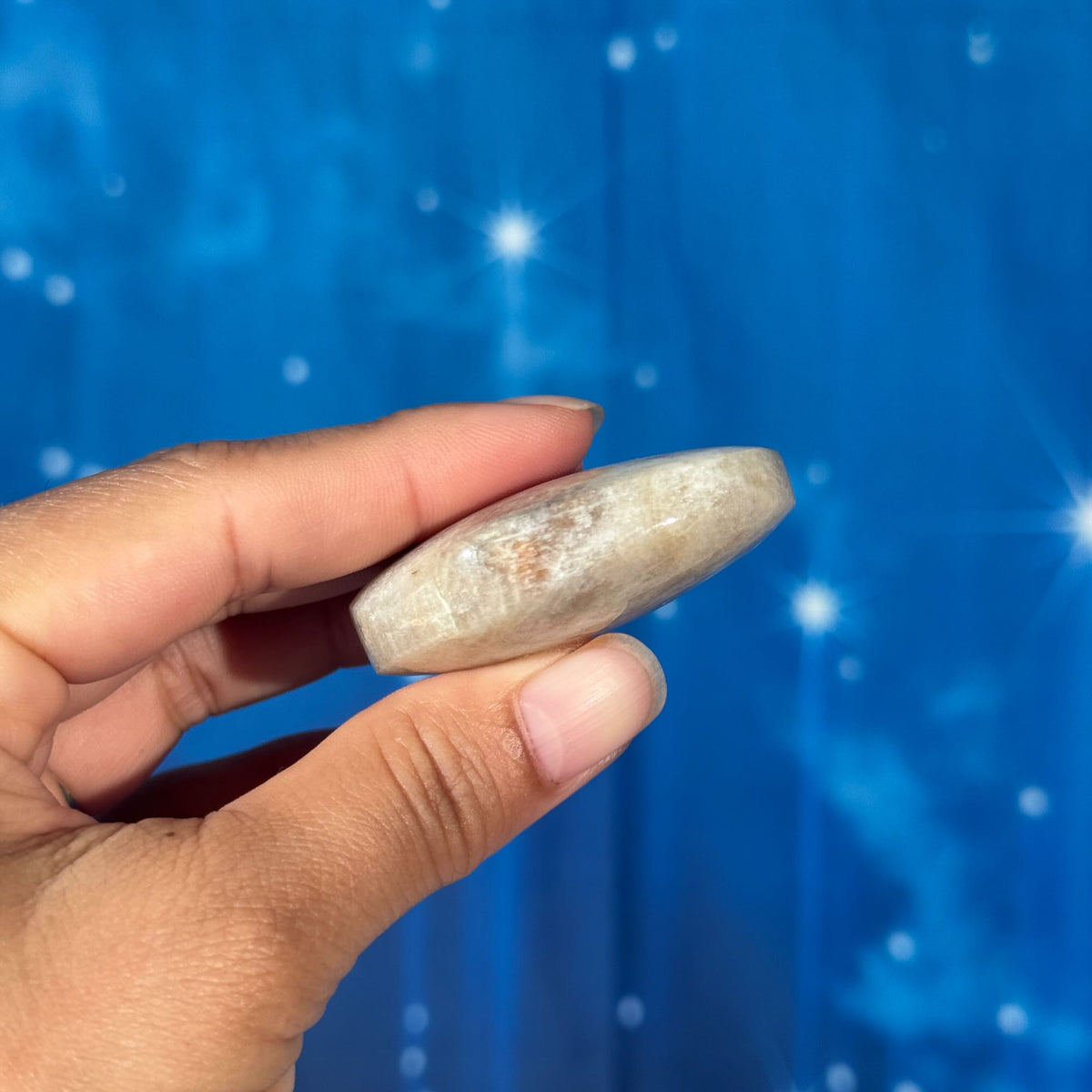 Russian Moonstone with Sunstone Palmstone – Belomorite • 0.054 kg