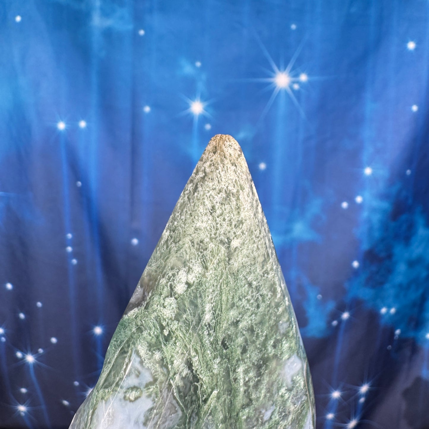 Moss agate free form - 2 1/2" × 5/8" × 4" - 5.6 oz