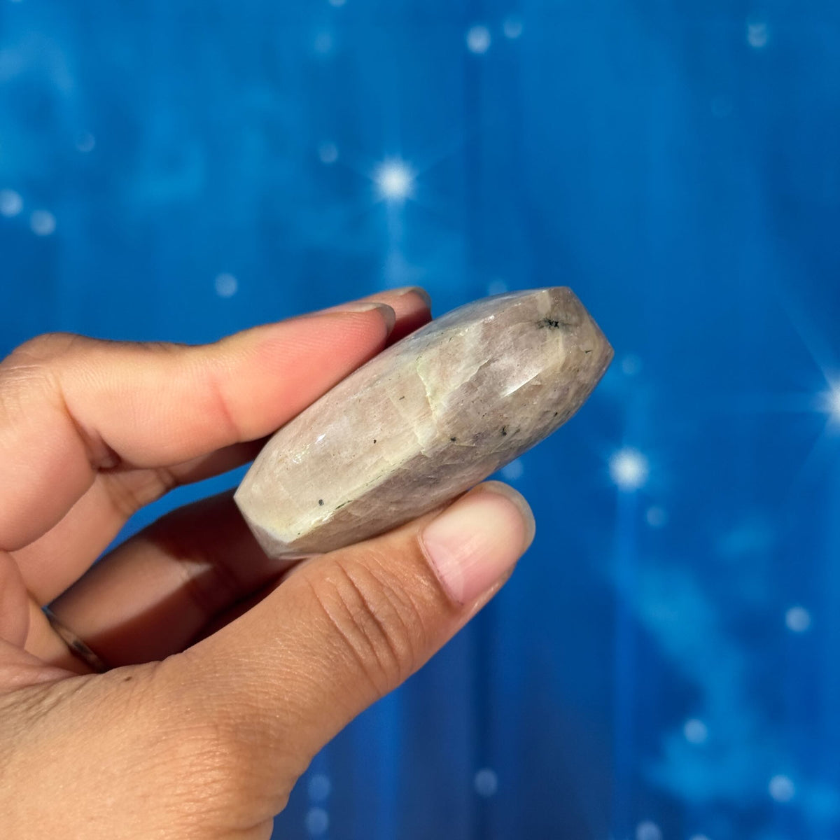 Russian Moonstone with Sunstone Palmstone – Belomorite • 0.068 kg