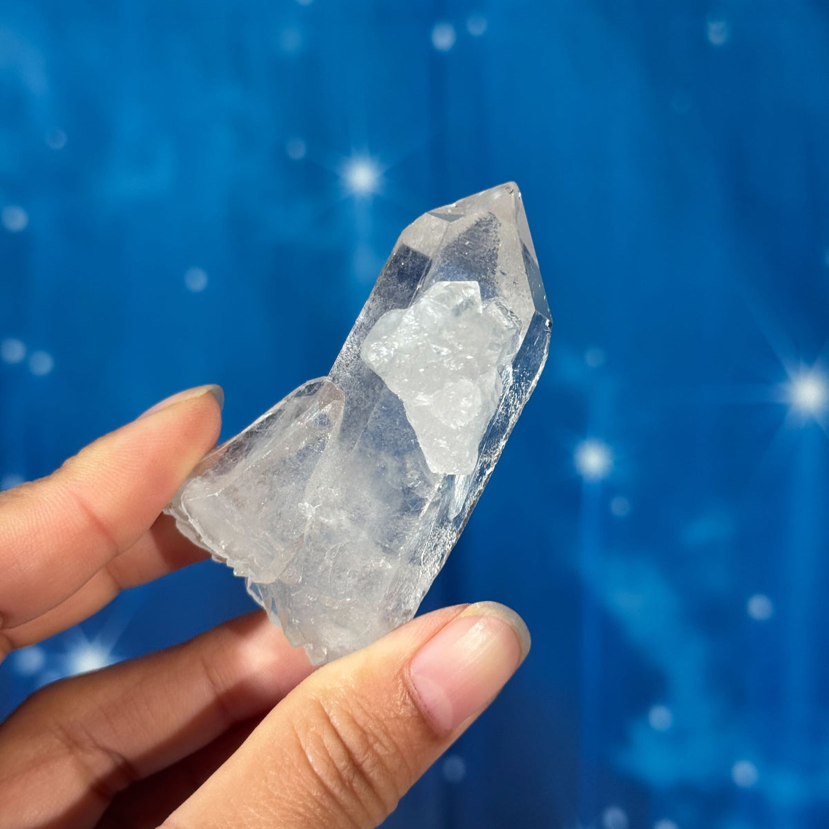 Clear Quartz Natural Point with Rider Crystal • 0.068 kg